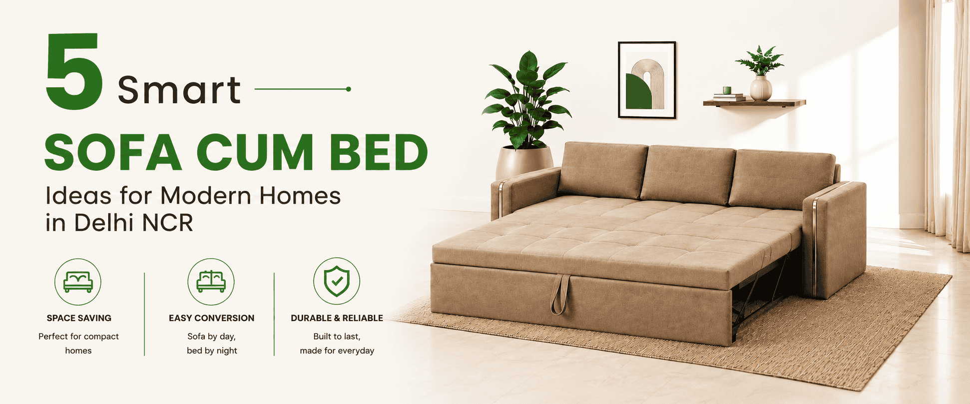 Relax Sofa Cum Bed modern living room ideas showing stylish sofa cum bed designs for Delhi NCR homes