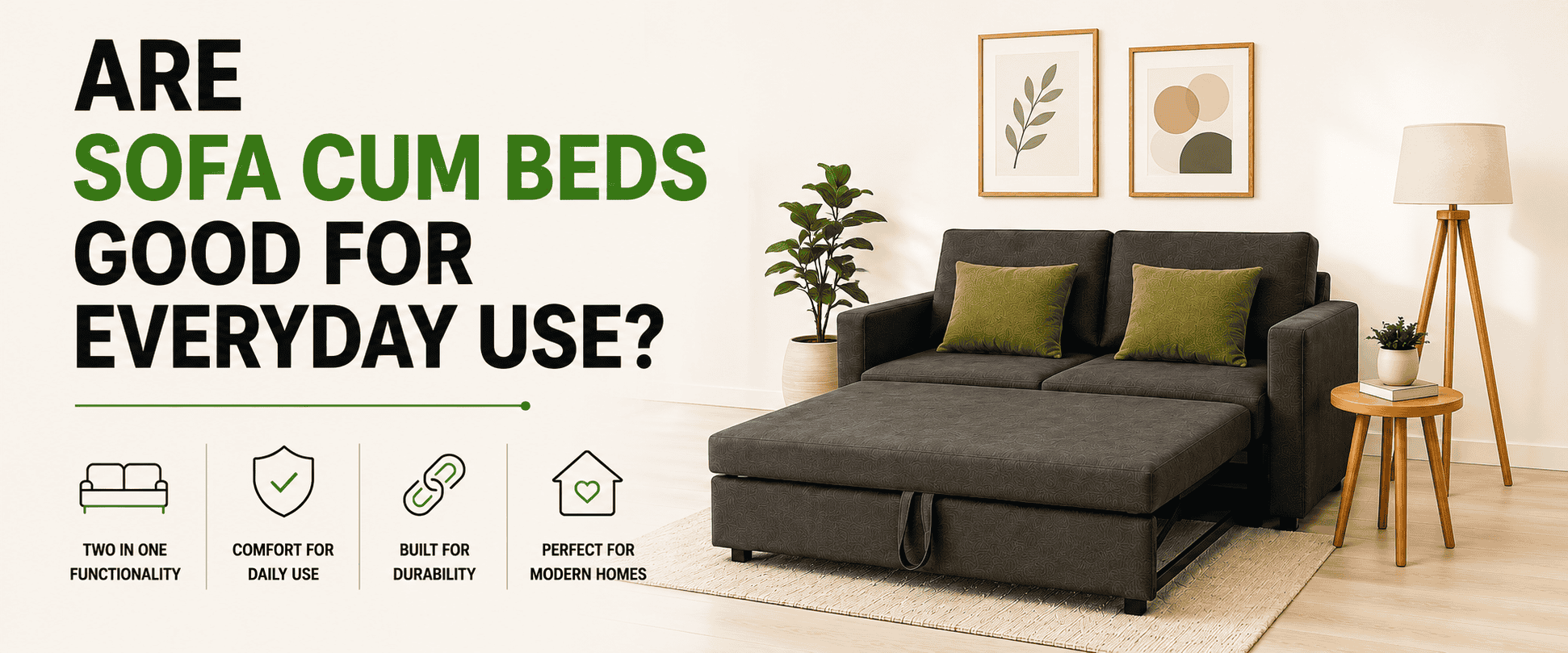 Relax Sofa Cum Bed daily use setup showing a durable sofa cum bed suited for everyday sitting and sleeping in Delhi NCR homes