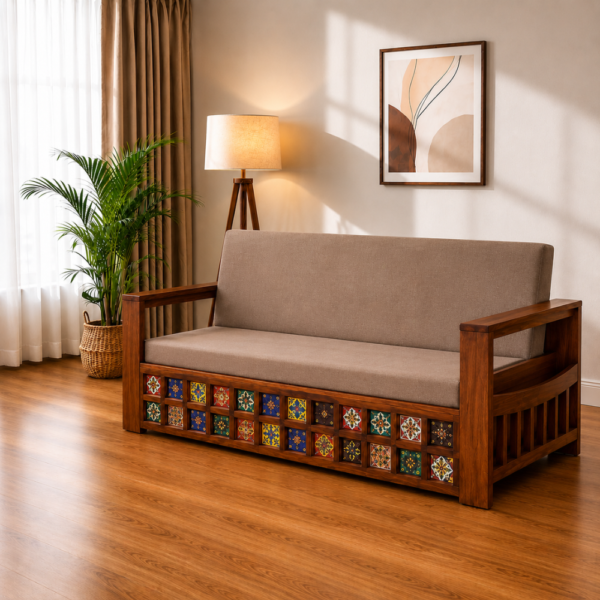 Havo sofa converted into bed