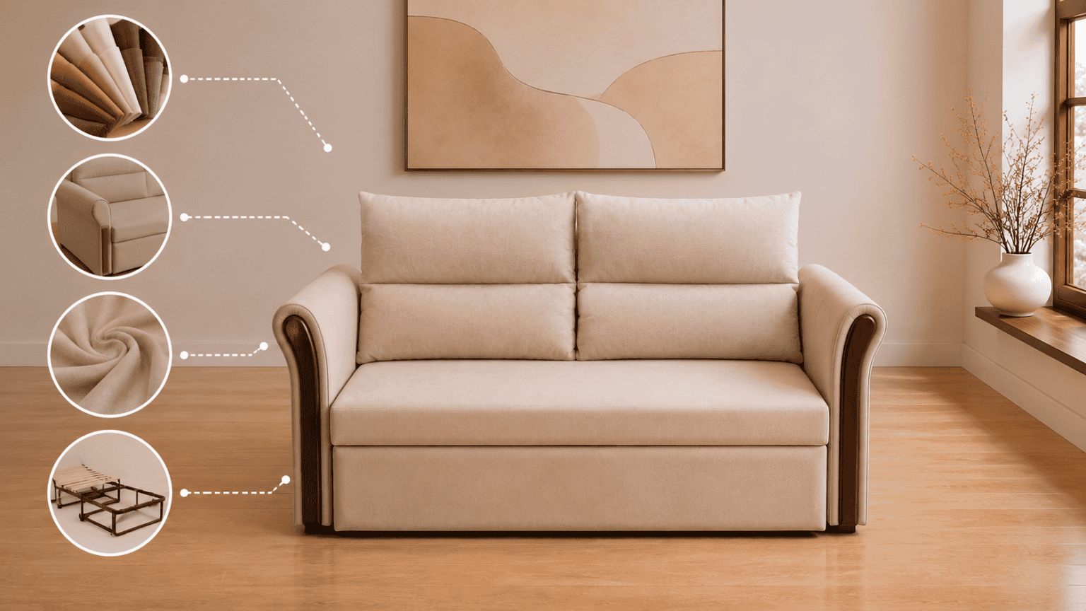 Custom Sofa Cum Bed by Relax Sofa Cum Bed - made-to-order sizes, fabrics and designs for Delhi NCR homes