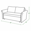 Philli Sofa Cum Bed sofa mode dimensions diagram - 68 inch width, 36 inch depth, 38 inch height