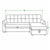 Cairo corner sofa cum bed dimensions — 96 inch width, 26 inch height