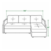 Lorin corner sofa cum bed dimensions — 104 inch width, 26 inch height