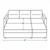 Aster corner sofa cum bed in bed mode dimensions — 87 inch width, 60 inch depth