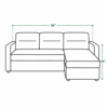 Aster corner sofa cum bed dimensions — 96 inch width, 26 inch height