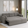 Aster corner sofa cum bed converted into a bed showing storage compartment