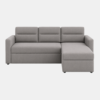 Aster grey L-shaped corner sofa cum bed with storage, front view