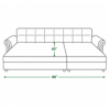 Jett corner sofa cum bed in bed mode dimensions — 96 inch width, 60 inch depth
