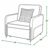 Cobi sofa cum bed dimensions — 34 inch width, 30 inch depth, 33 inch height
