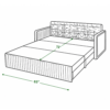 Nico sofa cum bed in bed mode dimensions — 72 inch length, 63 inch width
