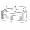 Nico sofa cum bed dimensions — 70 inch width, 32 inch depth, 35 inch height