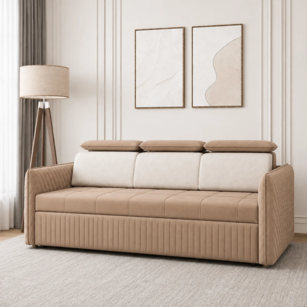 Lio sofa cum bed styled in a modern living room