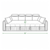 (dimension diagram, bed mode, 96"x60") — Corner sofa bed with storage Noida size in bed mode — 96 by 60 inches