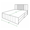 (dimension diagram, angled, 72"x72") — Rosie diwan cum bed with storage Delhi size diagram — 72 by 72 inches