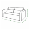 (dimension diagram, sofa mode, 75"x35"x30") — Sofa cum bed with storage Delhi dimensions — 75 in wide, 35 in deep, 30 in high