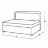 Dimension diagram of Rose diwan cum bed with storage — 72 inches wide, 36 inches deep, 38 inches high