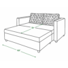 Linear sofa cum bed in bed mode dimensions — 72 inch length, 63 inch width