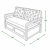 Nirva sofa cum bed dimensions — 56 inch width, 34 inch depth, 35 inch height