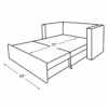 Parker sofa cum bed in bed mode dimensions — 72 inch length, 63 inch width