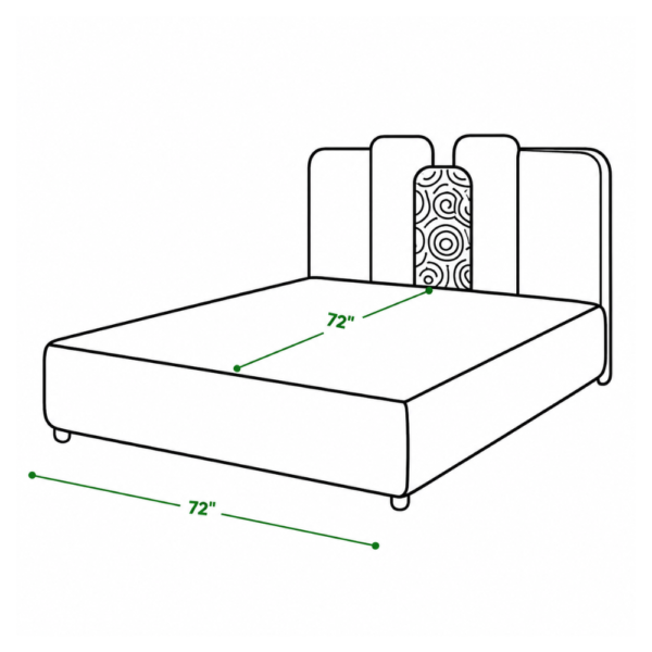 Tangles diwan cum bed dimensions — 72 inch length, 72 inch width