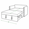 Blaine sofa cum bed in bed mode dimensions — 72 inch length, 48 inch width
