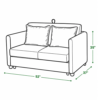 Polo sofa cum bed dimensions — 52 inch width, 37 inch depth, 35 inch height