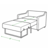 Oren sofa cum bed in bed mode dimensions — 72 inch length, 31 inch width