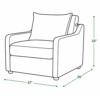 Oren sofa cum bed dimensions — 37 inch width, 35 inch depth, 33 inch height