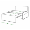 Liam sofa cum bed in bed mode dimensions — 72 inch length, 38 inch width