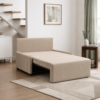 Liam sofa cum bed converted into a bed showing pull-out storage compartment