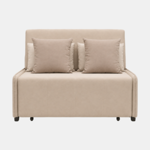 Liam beige sofa cum bed with storage, front view