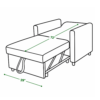 Glen sofa cum bed in bed mode dimensions — 72 inch length, 29 inch width