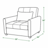 Glen sofa cum bed dimensions — 35 inch width, 34 inch depth, 34 inch height