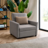Glen grey sofa cum bed with storage styled in a modern living room