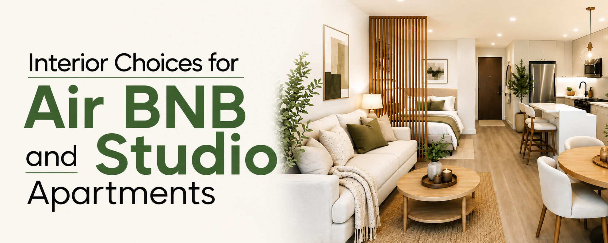 Small apartment interior ideas Delhi NCR banner for Air BNB and studio apartments