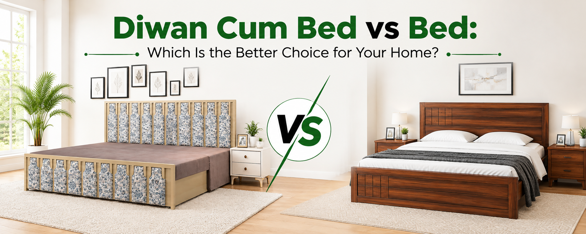 Divan cum bed vs bed comparison for modern home