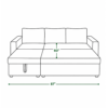 Corner sofa bed size chart – 87 inches long, 60 inch bed width