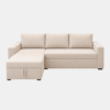 Lara corner sofa bed with storage in beige – L-shape seating view