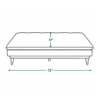 Nola Sofa Cum Bed Delhi NCR size chart – 72" length, 47" bed width