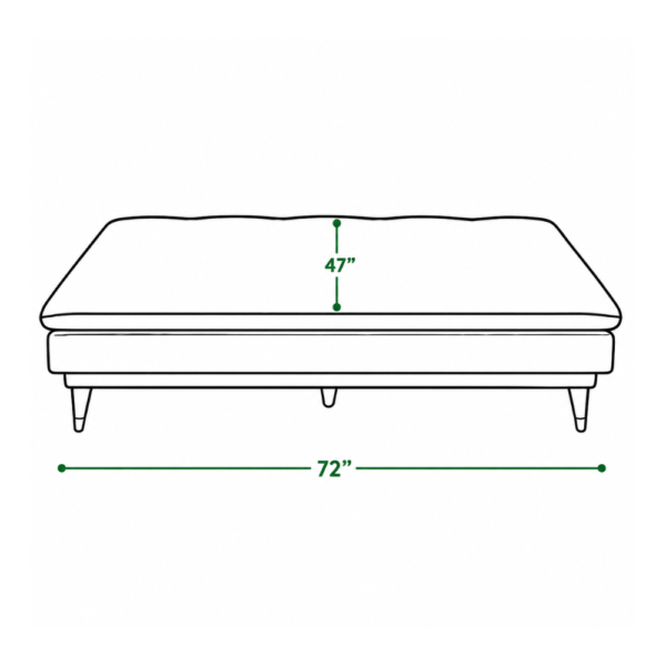 Nola Sofa Cum Bed Delhi NCR size chart – 72" length, 47" bed width