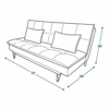 Nola Sofa Cum Bed Delhi NCR dimensions – 72" width, 38" depth, 36" height