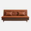 Nola Sofa Cum Bed Delhi NCR – brown leatherette front seating view