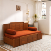 Wooden diwan cum bed in Ghaziabad styled as a single seater in a modern bedroom