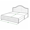 Line drawing of Blush diwan cum bed showing 72 inch by 72 inch dimensions when expanded into a double bed