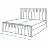Line drawing of Ivory diwan bed showing 72 inch by 72 inch dimensions when expanded into a double bed