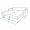 Blu sofa cum bed bed dimensions showing 72 inch sleeping length and 63 inch width