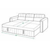 Levi sofa cum bed bed dimensions showing 72 inch length and 63 inch width