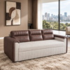Levi two tone sofa cum bed styled in a contemporary living room