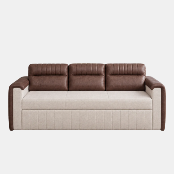 premium brown and cream sofa cum bed for modern homes