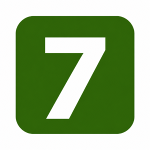 Green rounded square with bold white number 1.